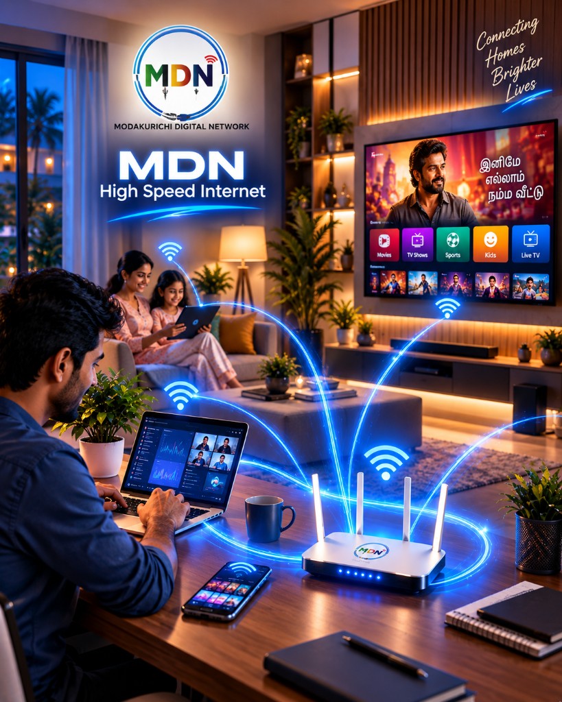 MDN high speed internet connecting homes around Modakurichi